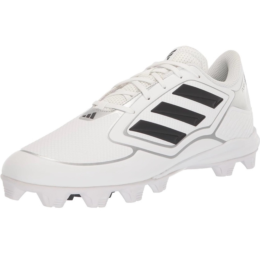 Adidas Men's White and Black Athletic Cleats